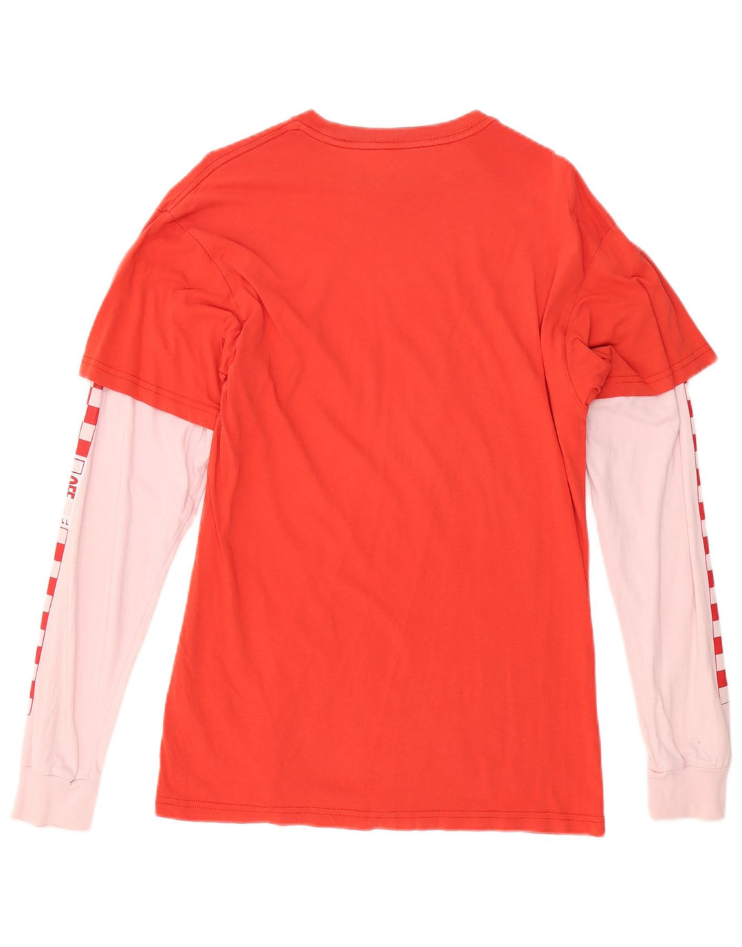 Vans Top grafico oversize da uomo a maniche lunghe in cotone color block rosso medio