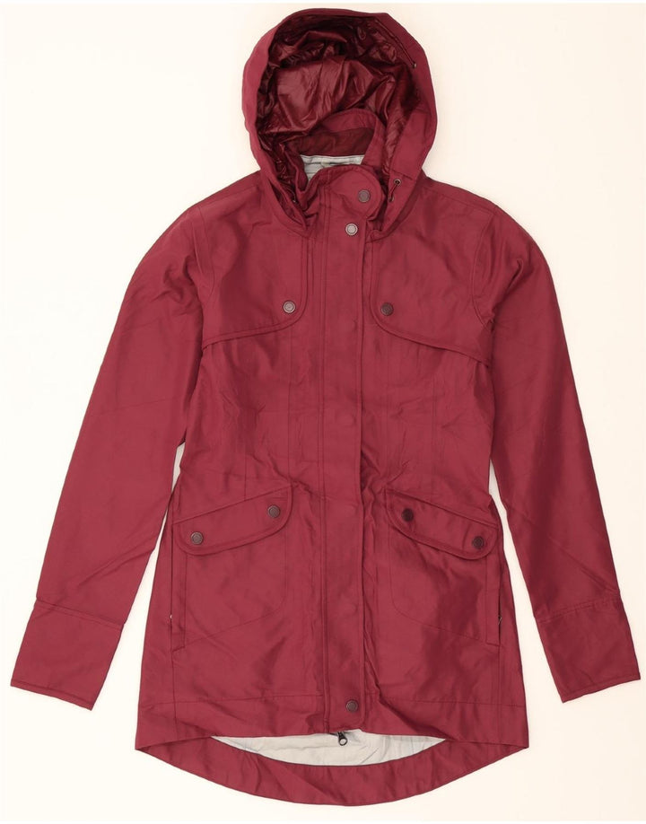 ATHLETA Womens Hooded Raincoat UK 2 2XS Burgundy Polyester Vintage Athleta and Second-Hand Athleta from Messina Hembry 
