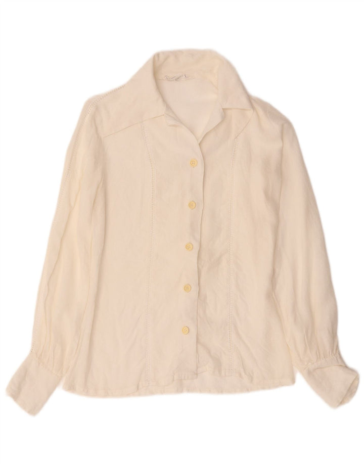 Camicia vintage da donna EU 38 bianca media