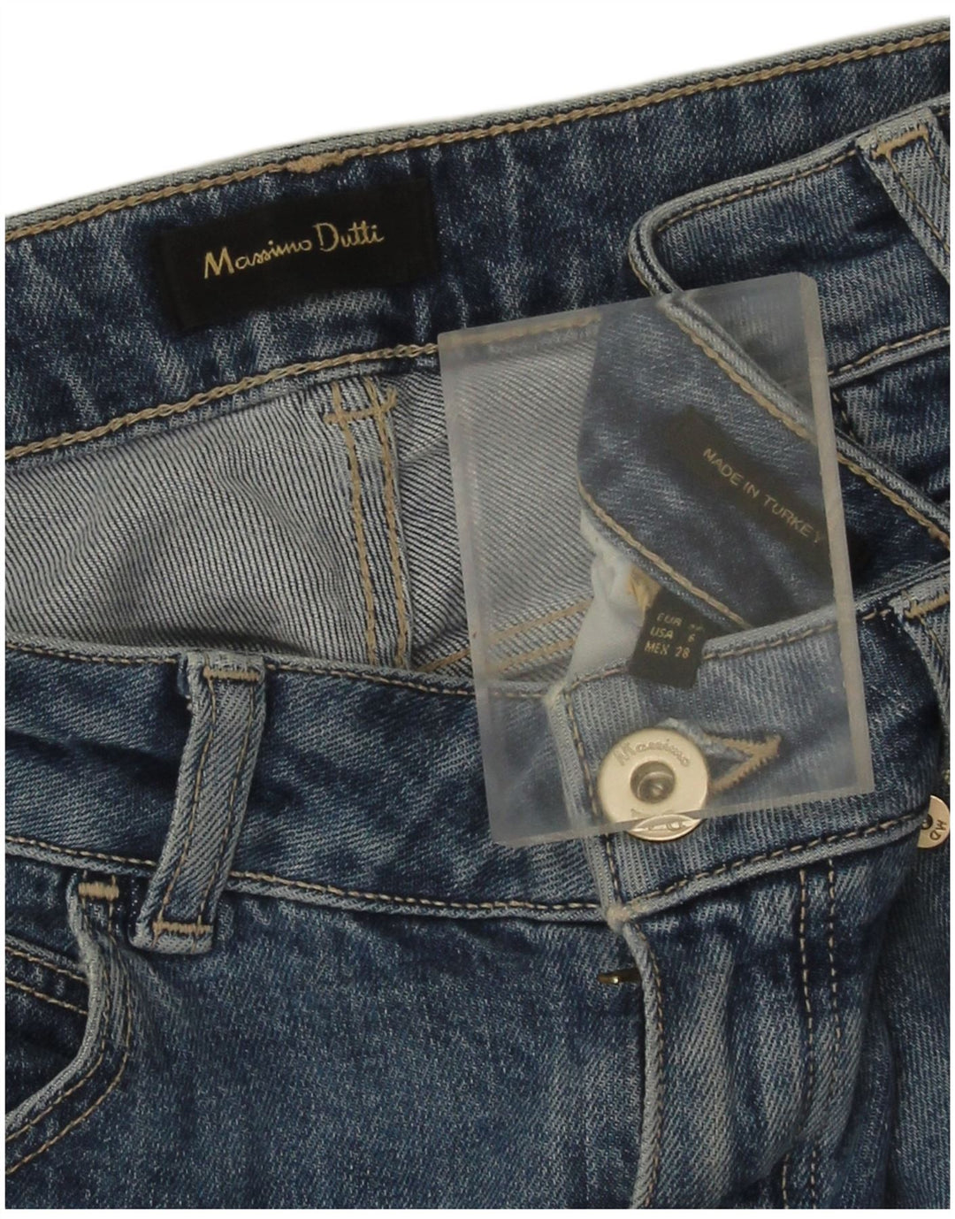 Jeans dritti da donna Massimo Dutti EU 38 Small W28 L27 Blu