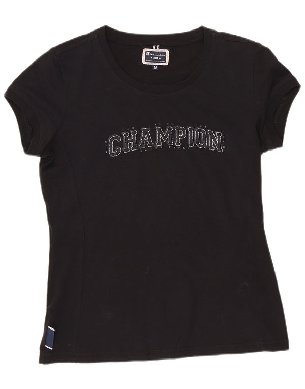 T-shirt grafica da donna Champion Top UK 12 Medium Nera