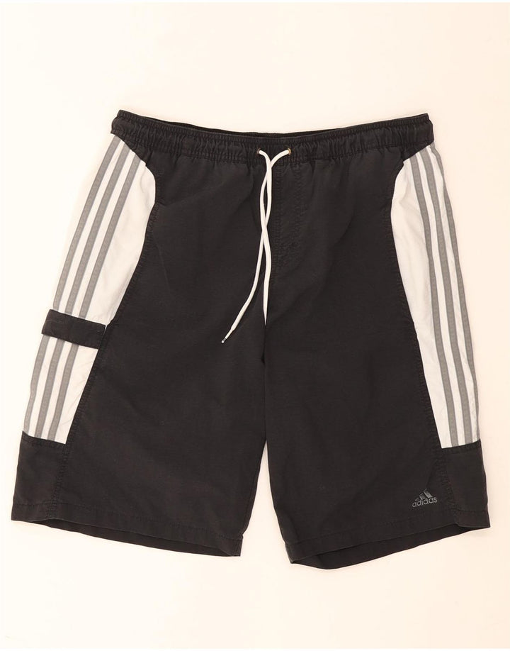 Pantaloncini da bagno da uomo Adidas in nylon color block grigio medio