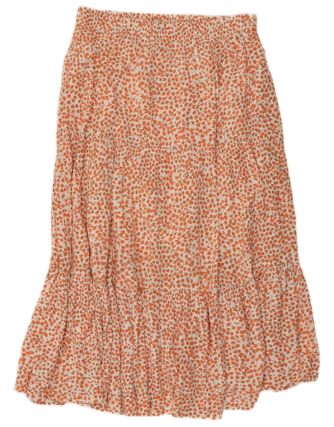 FRENCH CONNECTION Gonna a trapezio da donna US 8 media W30 arancione floreale