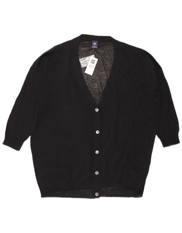 Maglione cardigan con maniche a 3/4 vestibilità ampia da donna Gap UK 16 grande cotone nero
