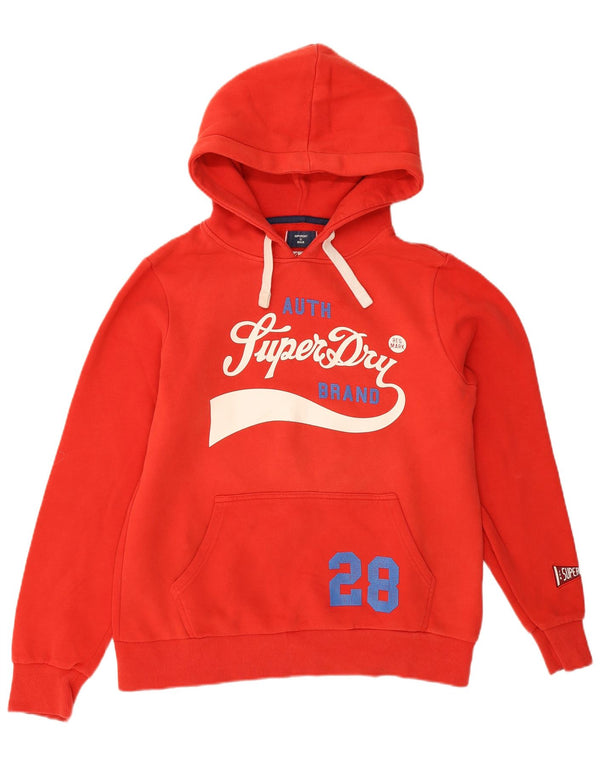 Felpa con cappuccio oversize con grafica da donna Superdry UK 14 Large Rosso Cotone