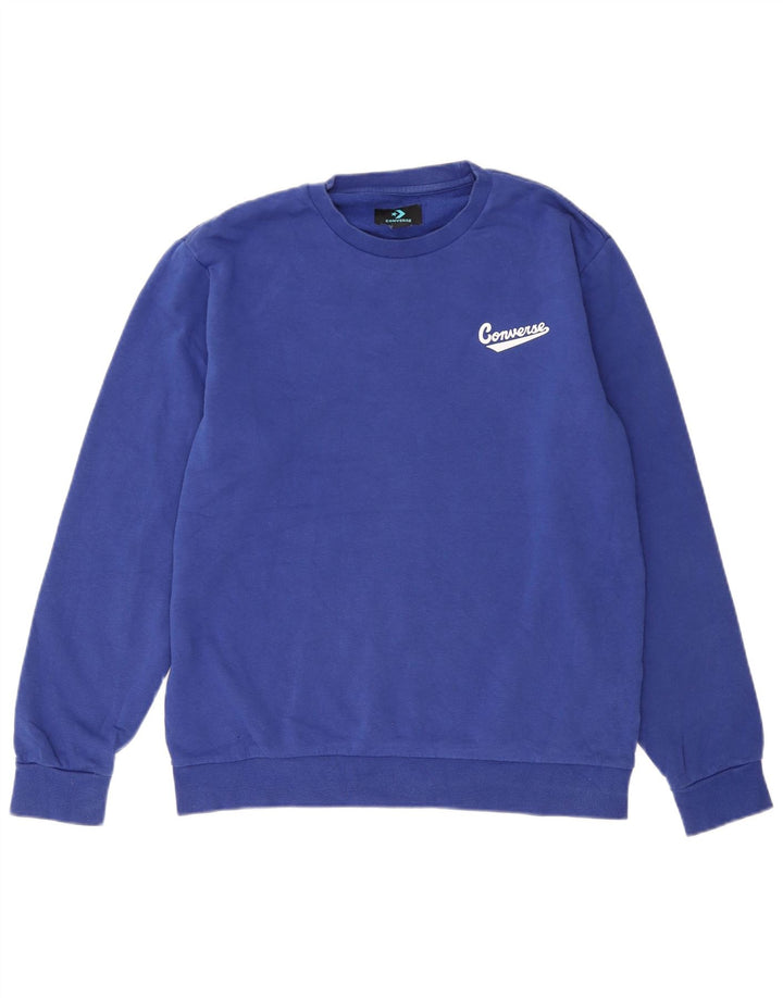 Converse Felpa da uomo Maglione in cotone blu medio