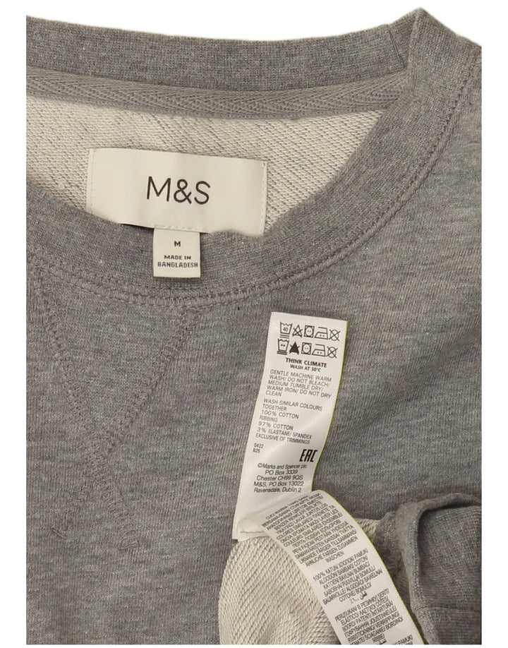 Felpa da uomo Marks & Spencer in cotone chiazzato grigio medio