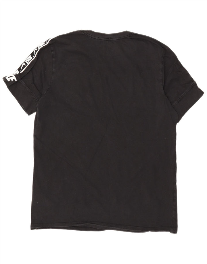 NIKE T-shirt grafica da uomo con vestibilità standard, top in cotone nero medio