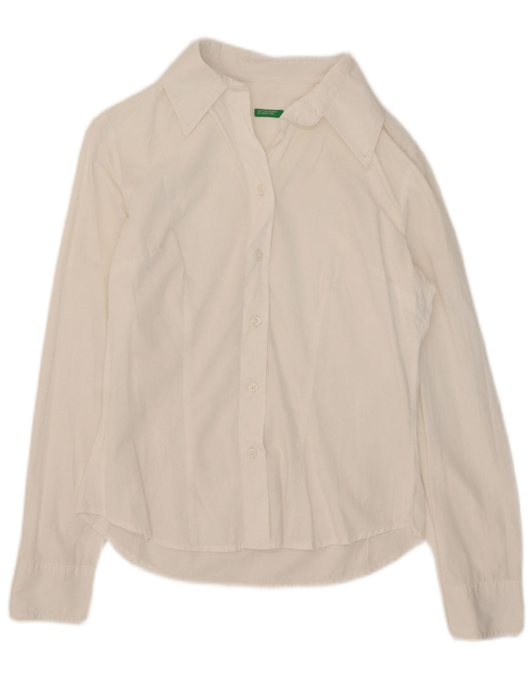 Camicia Benetton Donna UK 12 Medio Bianco
