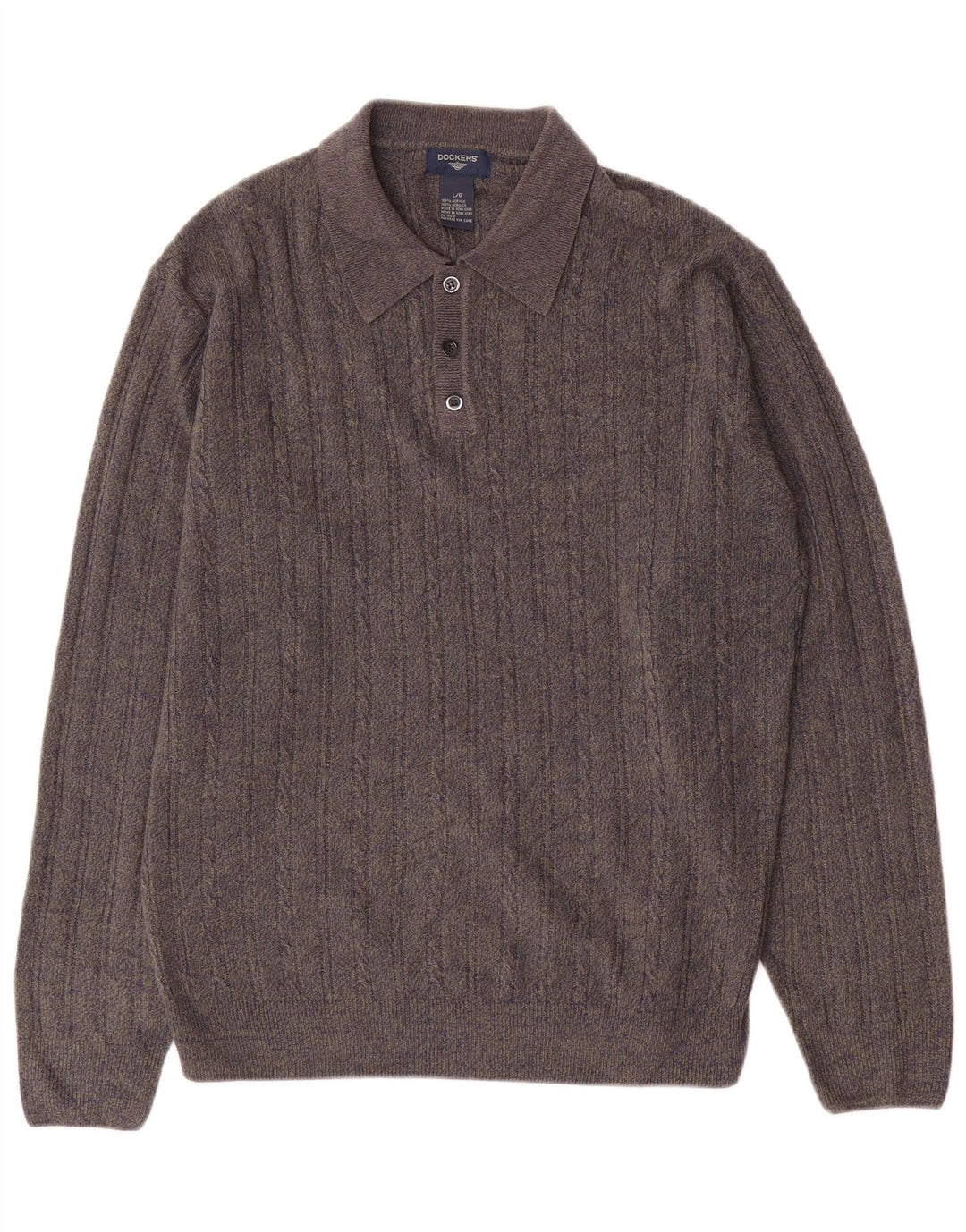 Dockers Maglione da uomo con collo alto Maglione grande acrilico chiazzato grigio