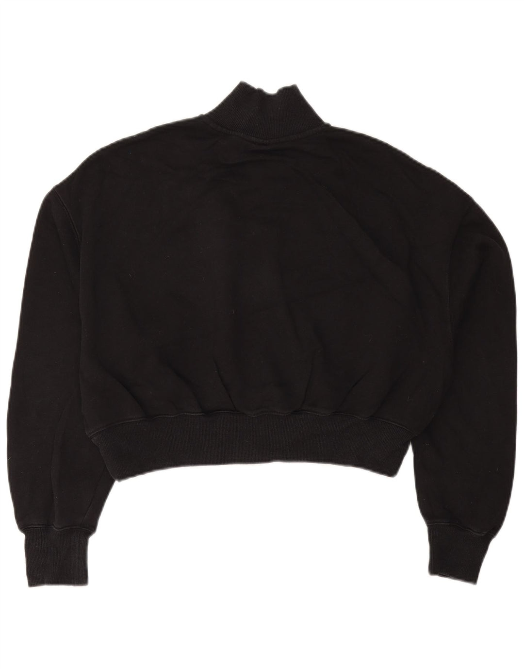 NIKE Felpa da donna con collo corto e zip, maglione UK 14, cotone nero medio