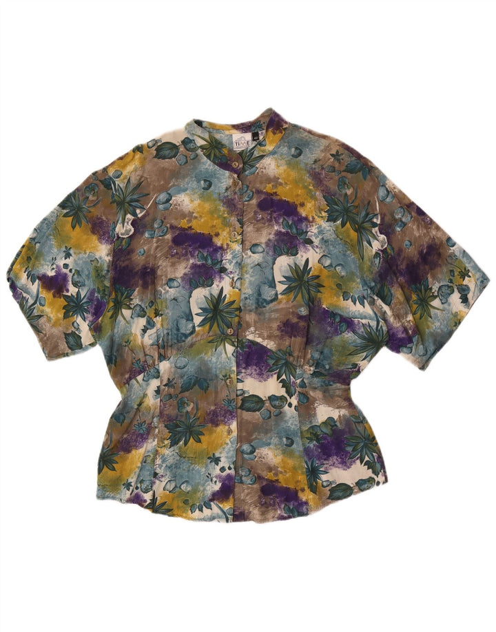 Camicetta camicia a maniche corte da donna vintage EU 40 medio multicolore floreale