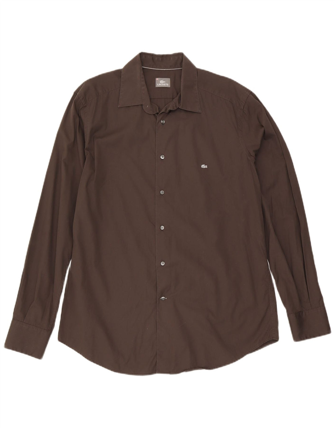 Camicia da uomo Lacoste taglia 43 grande in cotone marrone