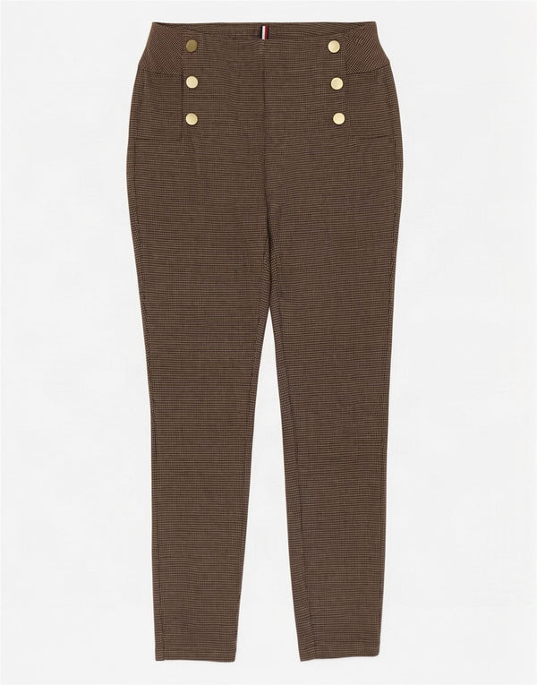 Pantaloni skinny da donna Tommy Hilfiger piccoli W26 L27 pied de poule marroni