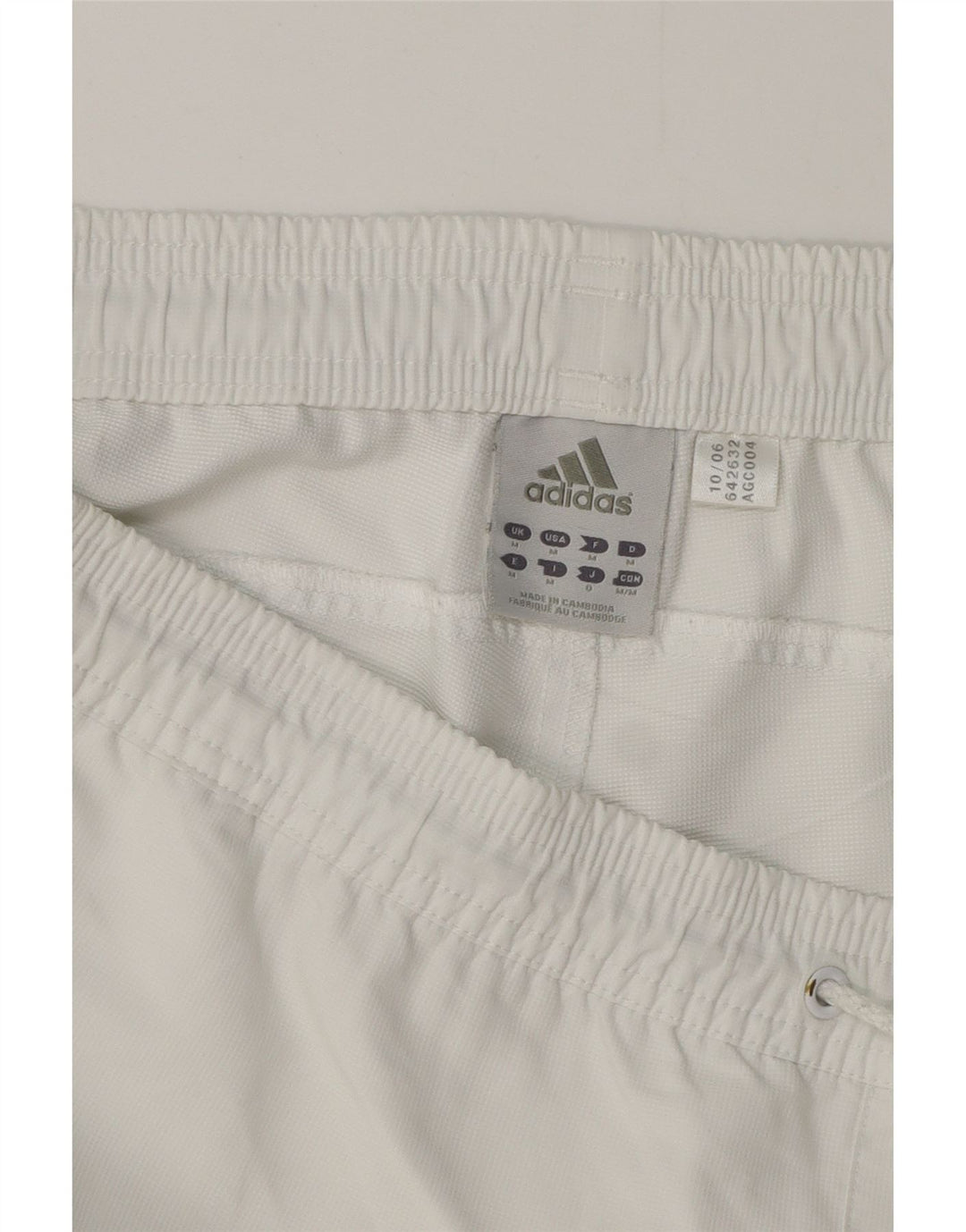 Pantaloncini sportivi Adidas da uomo di colore bianco medio in poliestere