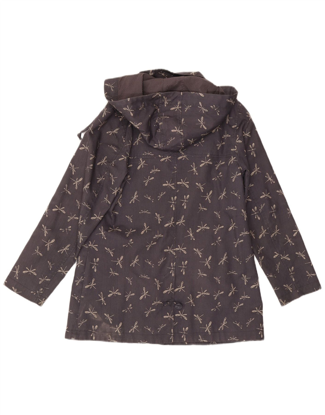 WHITE STUFF Giacca a vento da donna UK 14 Grande stampa animalier blu navy