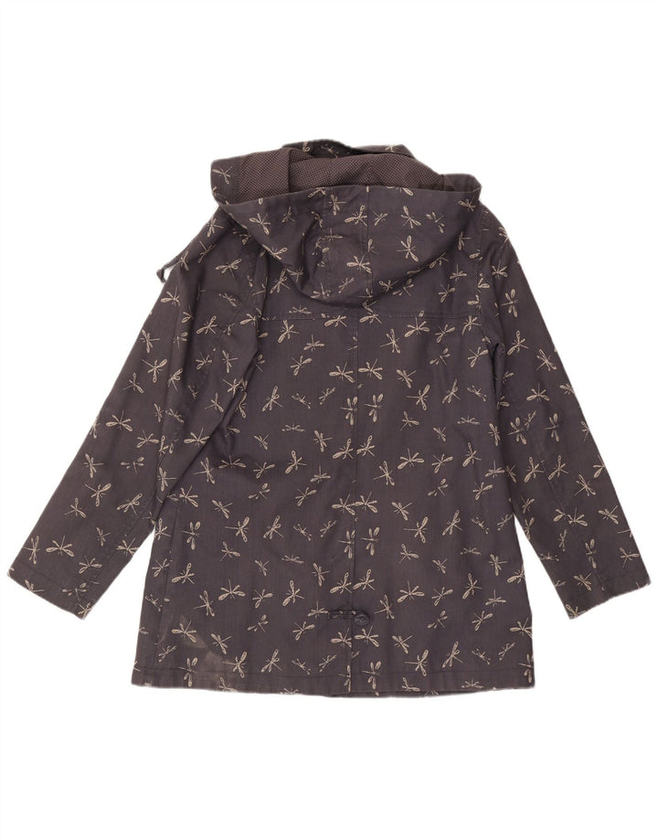 WHITE STUFF Giacca a vento da donna UK 14 Grande stampa animalier blu navy