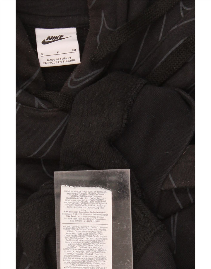 NIKE Mens Graphic Hoodie Jumper Small Black Cotton Vintage Nike and Second-Hand Nike from Messina Hembry 