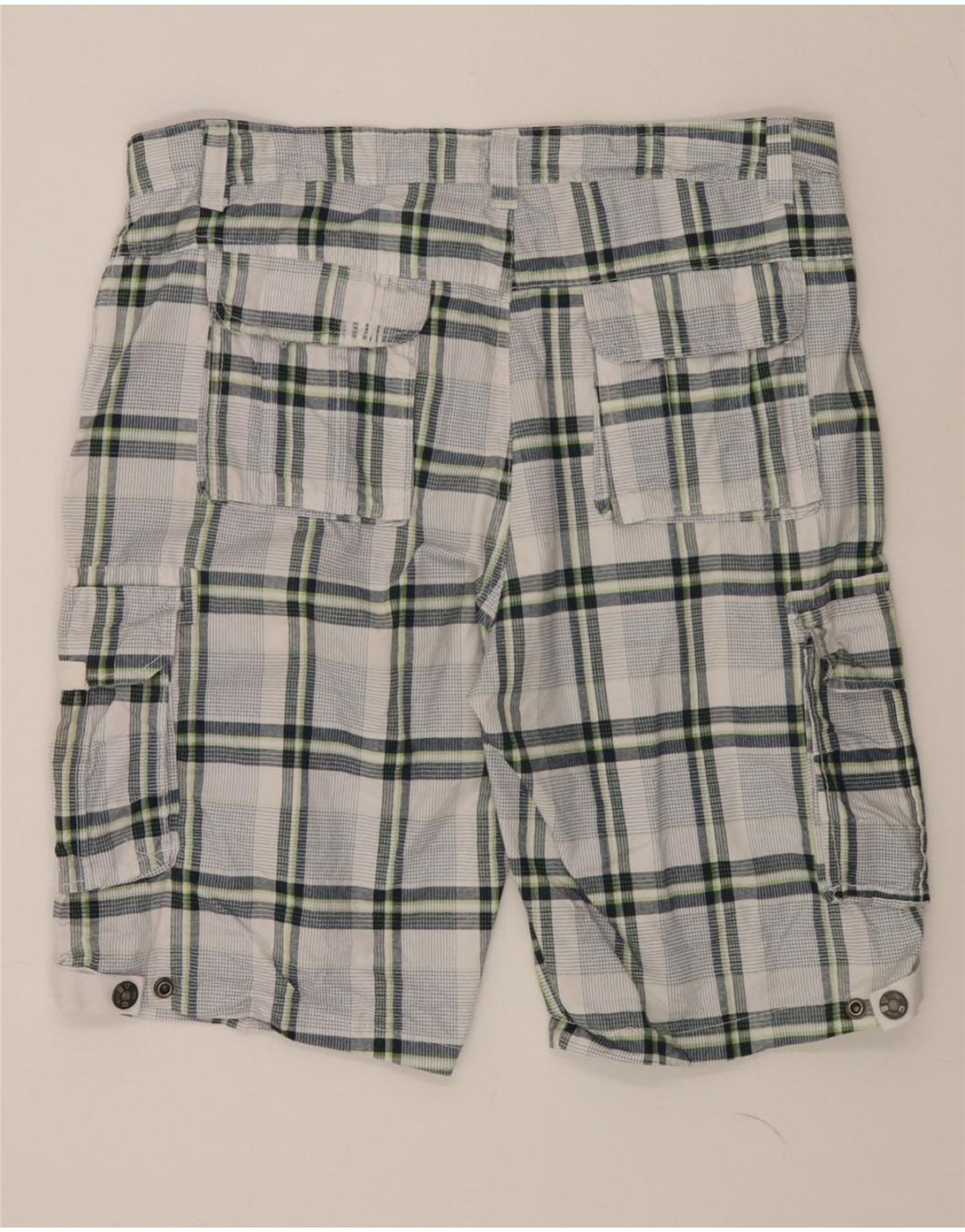 VINTAGE Mens Cargo Shorts W36 Large Multicoloured Check Cotton Vintage Vintage and Second-Hand Vintage from Messina Hembry 