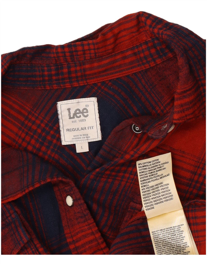 Camicia Lee da uomo in flanella dalla vestibilità regolare, grande cotone scozzese rosso