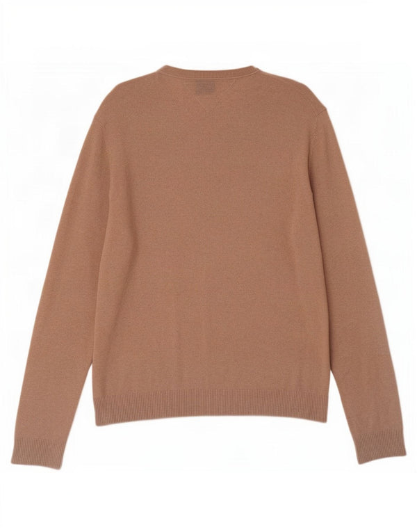 Maglione maglione con scollo a V da uomo Tommy Hilfiger XL in cotone marrone