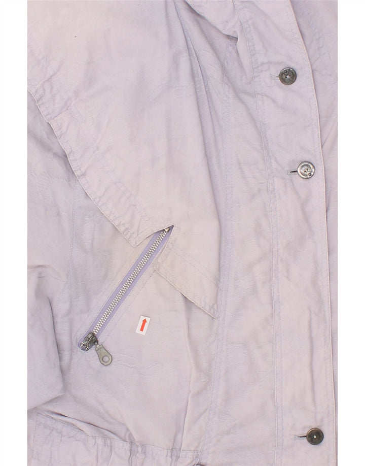 VINTAGE Womens Windbreaker Coat IT 42 Medium Purple Cotton Vintage Vintage and Second-Hand Vintage from Messina Hembry 