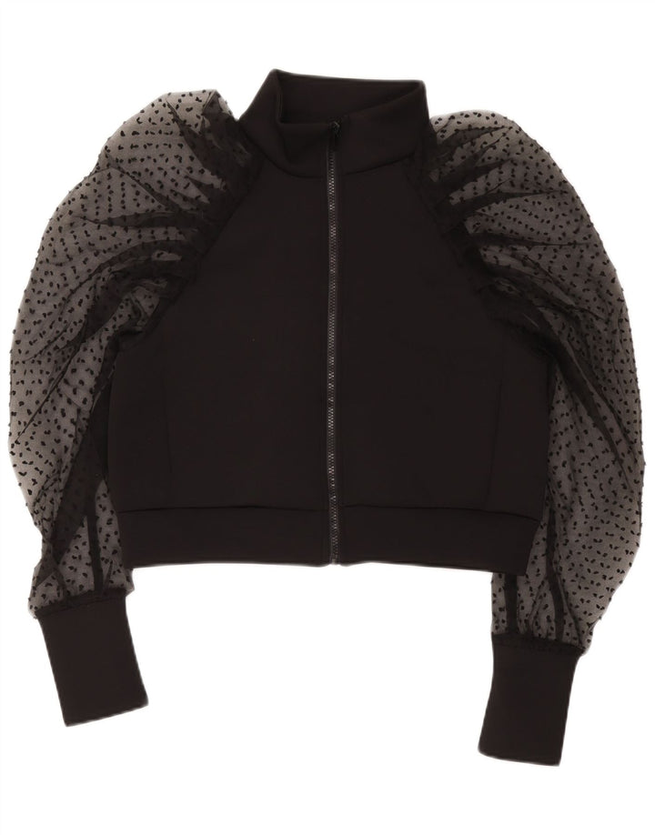 Top cardigan corto da donna Zara UK 10 piccolo poliestere nero
