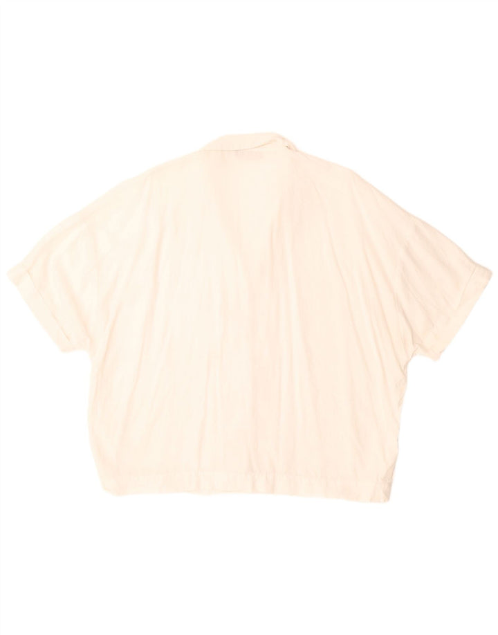 Camicia oversize a maniche corte da donna Zara UK 18 XL Bianca