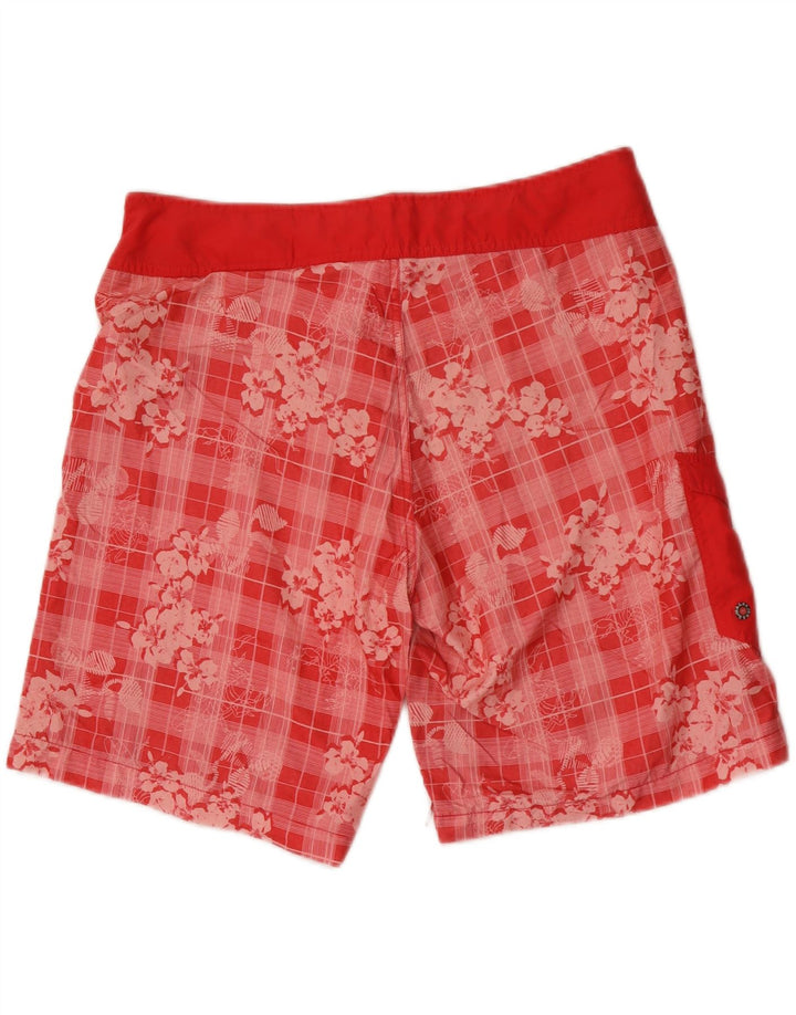Pantaloncini da bagno da uomo Jack & Jones grandi in poliestere floreale rosso