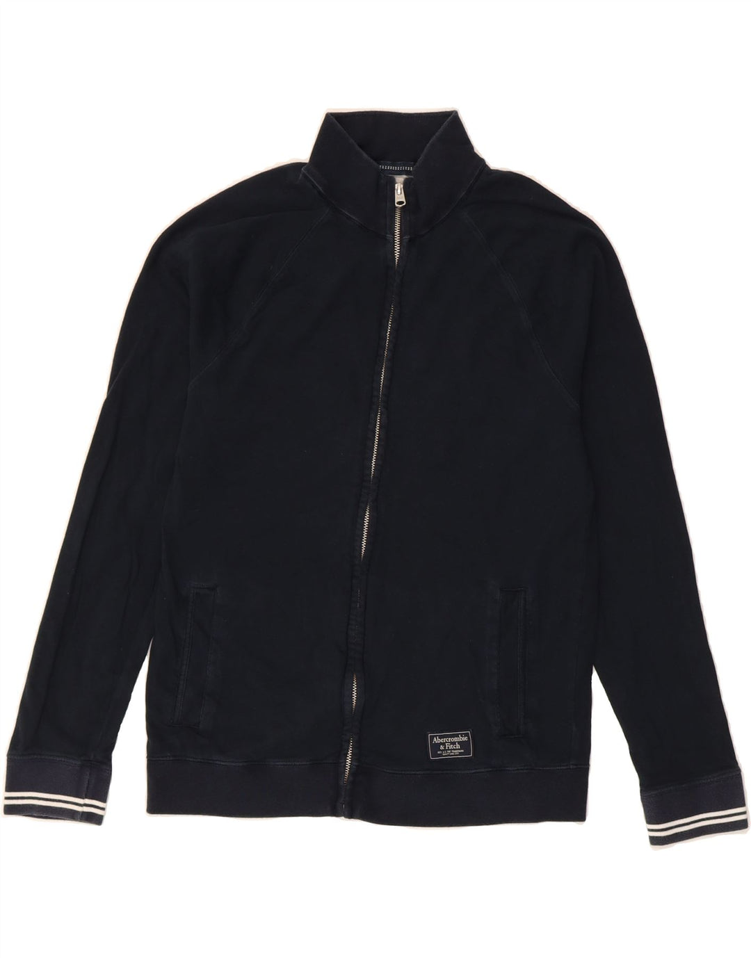 ABERCROMBIE & FITCH Mens Tracksuit Top Jacket Medium Navy Blue Cotton Vintage Abercrombie & Fitch and Second-Hand Abercrombie & Fitch from Messina Hembry 