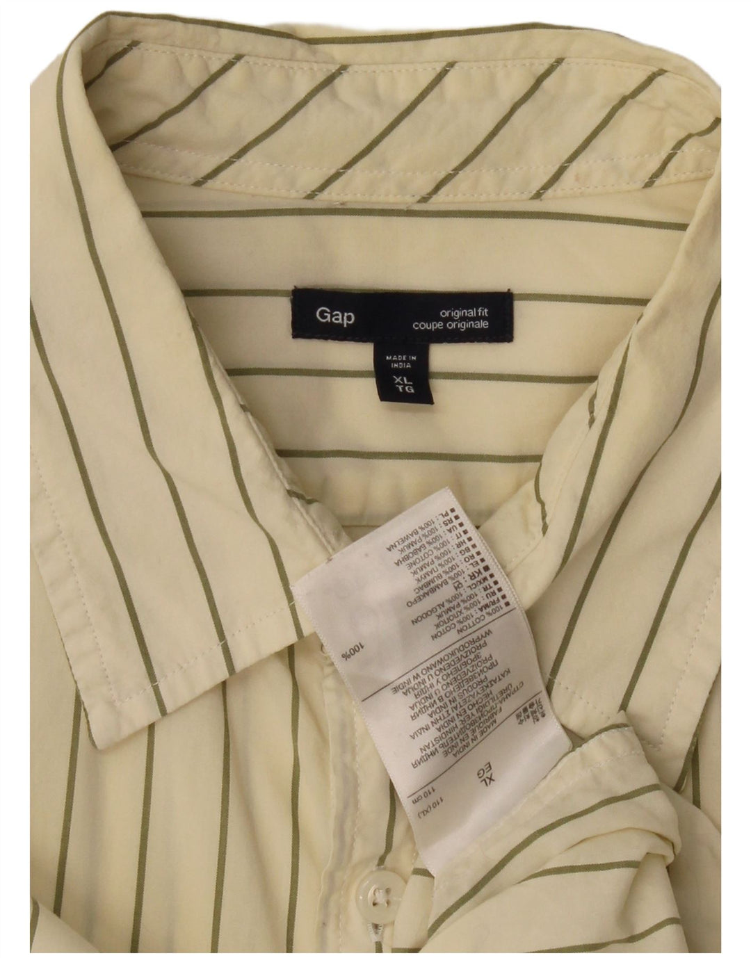 Camicia Gap da uomo dalla vestibilità originale XL in cotone gessato beige