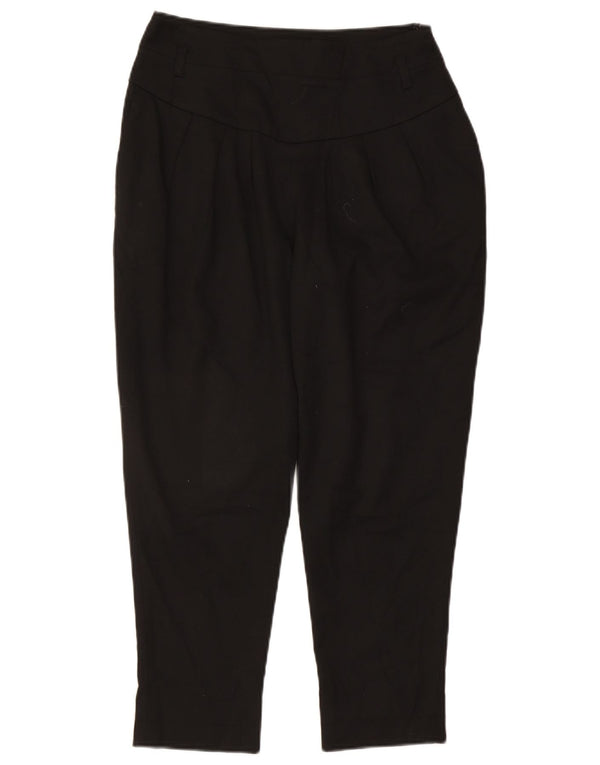Pantaloni corti a vita alta da donna Reiss UK 10 Small W27 L24 viscosa nera