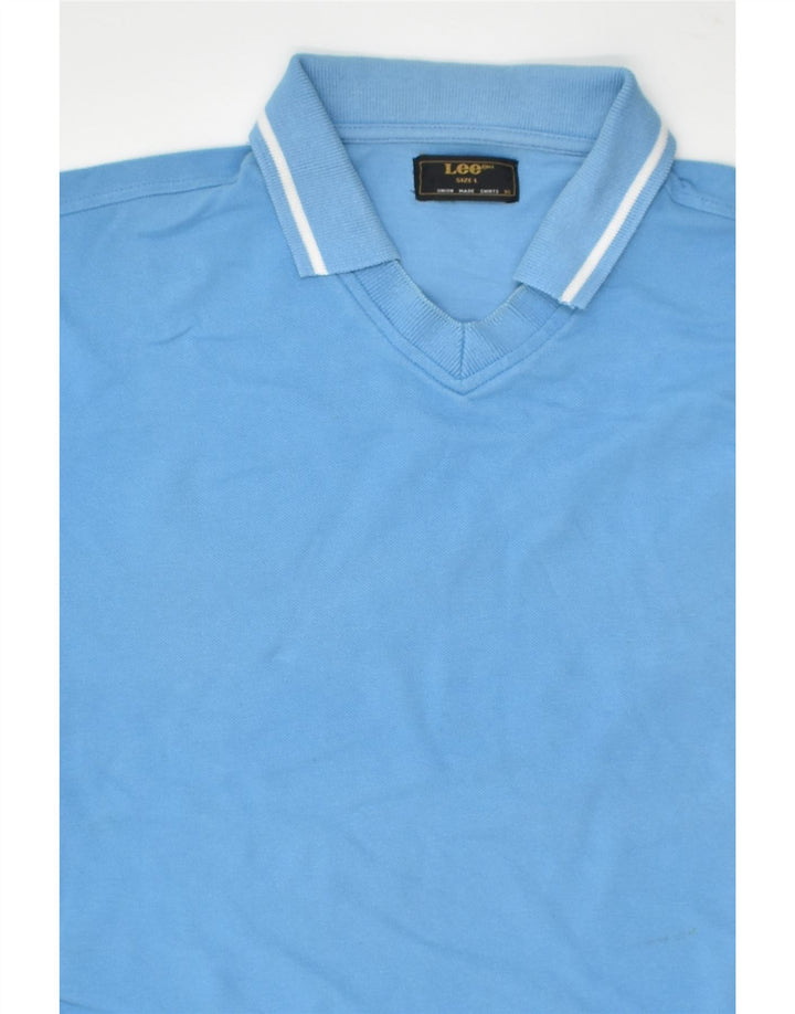 LEE Mens Polo Shirt Large Blue Cotton | Vintage Lee | Thrift | Second-Hand Lee | Used Clothing | Messina Hembry 