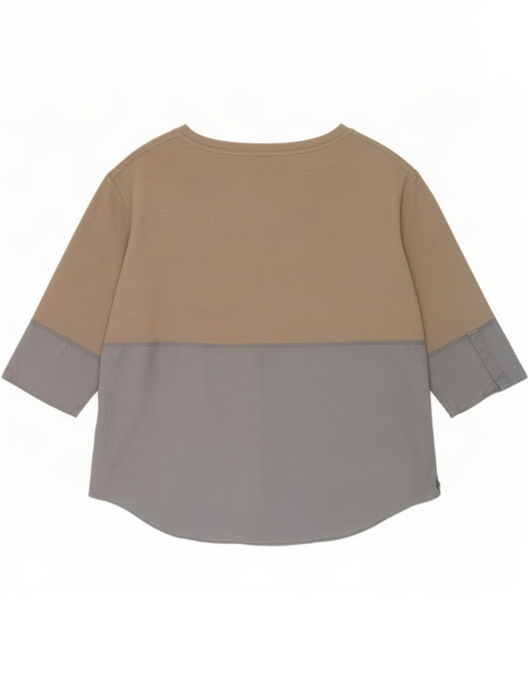 Cos Top da donna manica 3/4 UK 16 Large Grigio Colourblock Poliestere