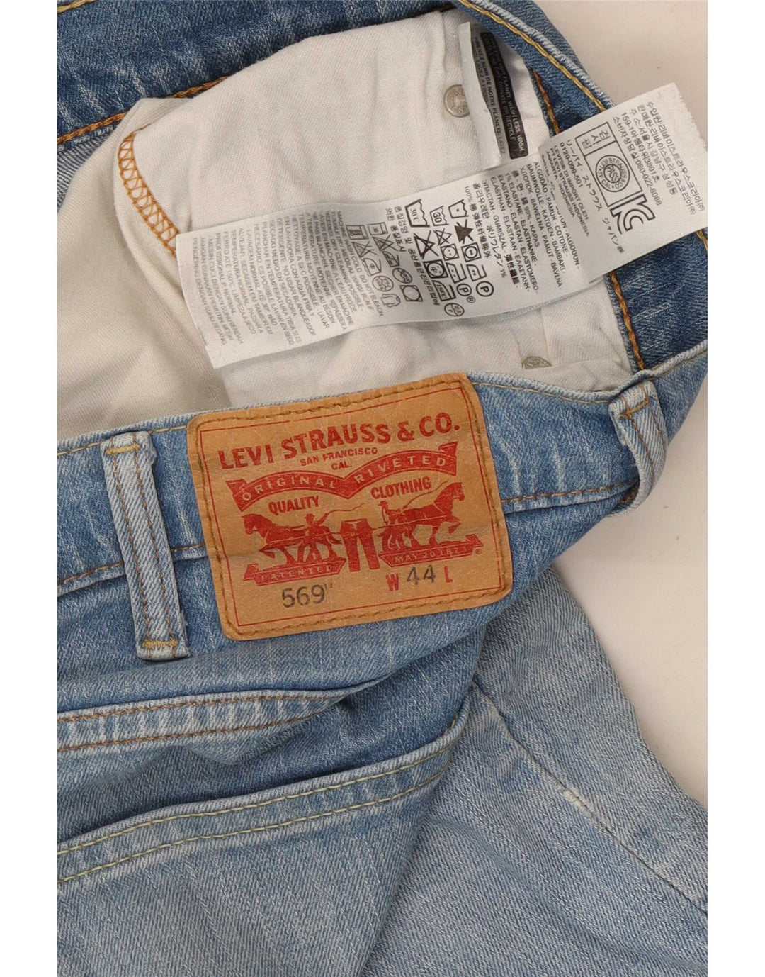 Pantaloncini di jeans Levi's 569 da uomo W44 2XL cotone blu