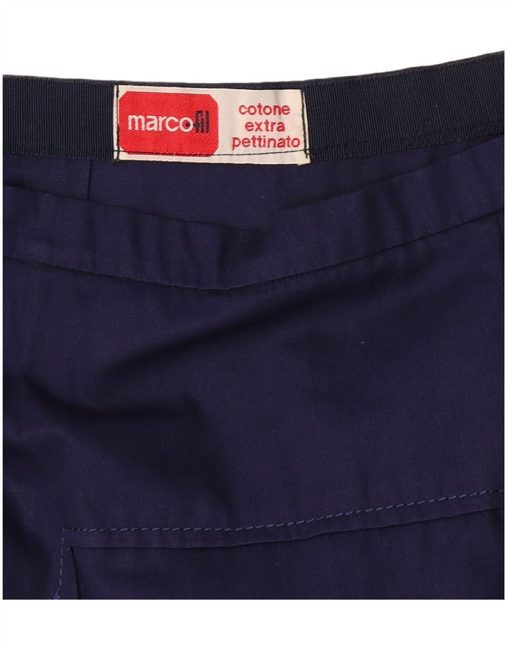 Gonna a trapezio da donna vintage W28 cotone medio blu navy