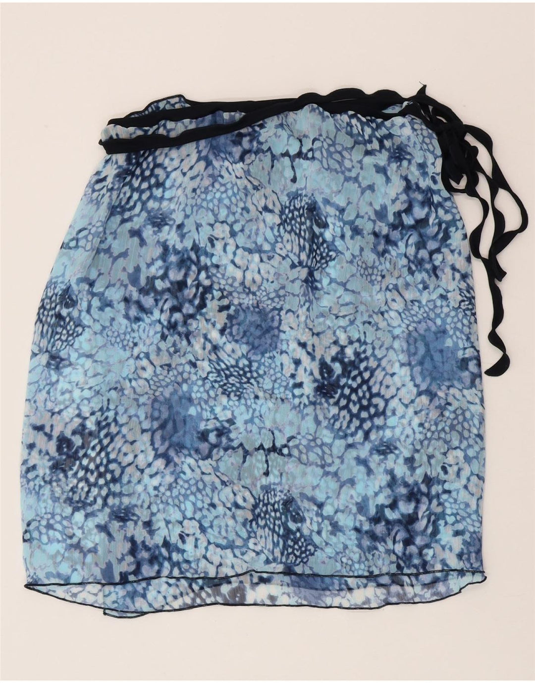 Gonna a portafoglio da donna vintage W30 stampa animalier blu medio