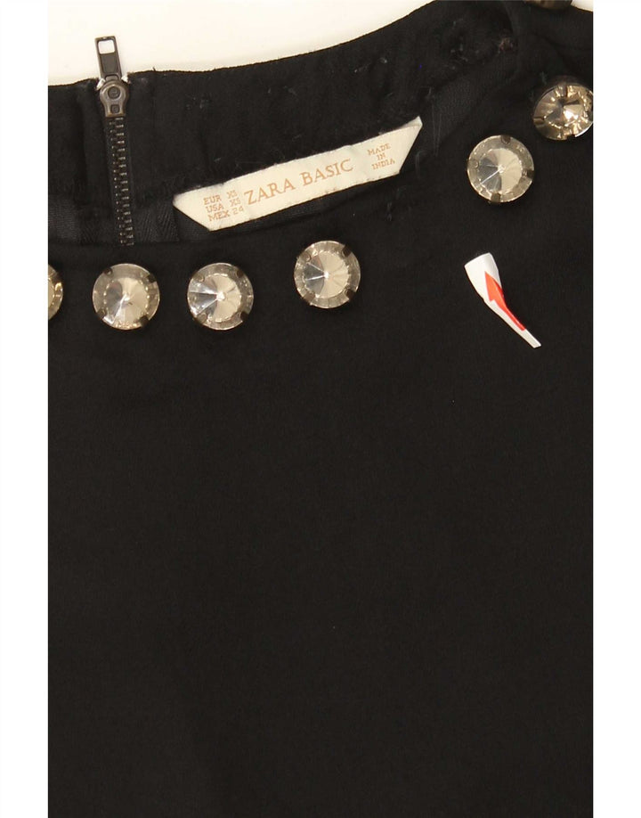 Top senza maniche in camicetta da donna Zara UK 6 XS Nero