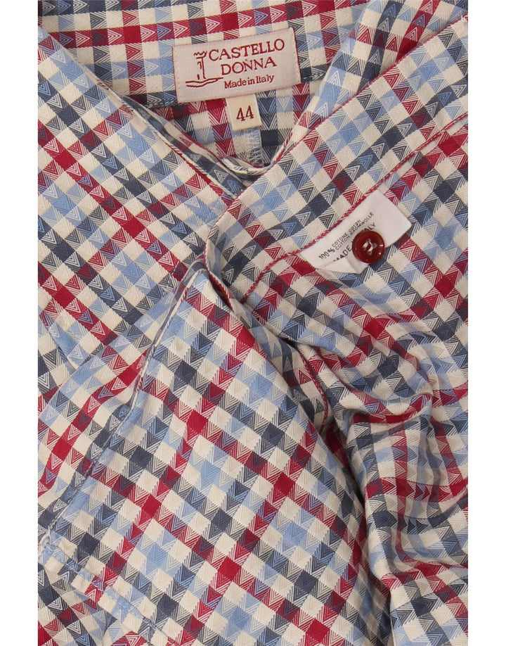 VINTAGE Womens Shirt IT 44 Medium Multicoloured Geometric Cotton Vintage Vintage and Second-Hand Vintage from Messina Hembry 