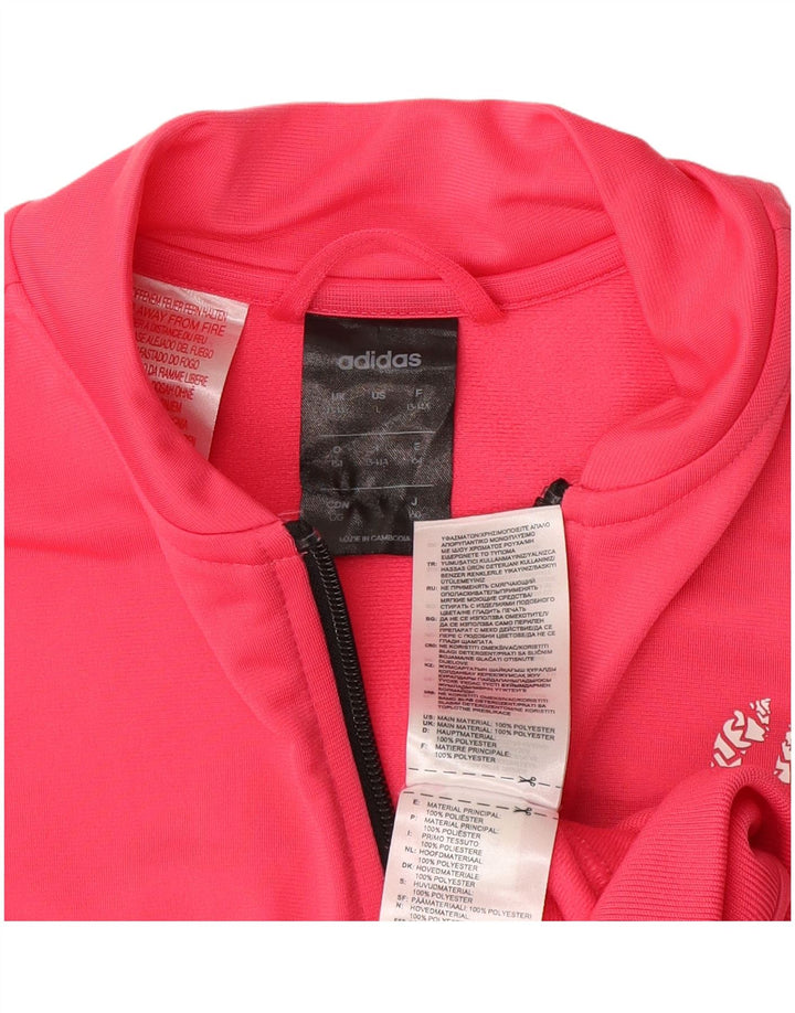 Giacca da ginnastica grafica per ragazze Adidas 13-14 anni in poliestere rosa