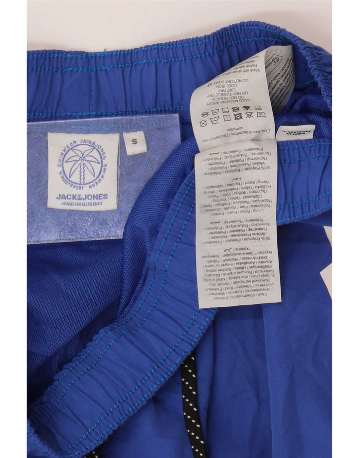 Pantaloncini da bagno grafici da uomo Jack & Jones piccoli in poliestere blu