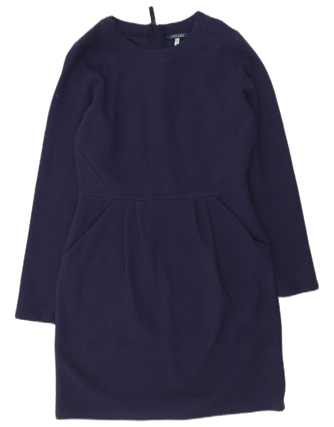 JOULES Abito tubino a maniche lunghe da donna UK 12 Medio cotone blu navy