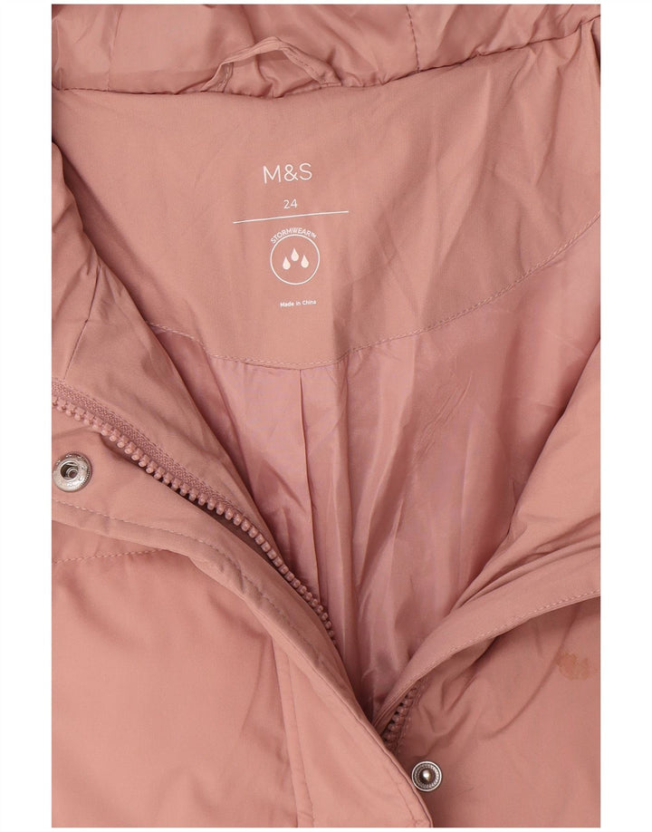 Cappotto imbottito con cappuccio da donna Marks & Spencer UK 24 4XL poliestere rosa