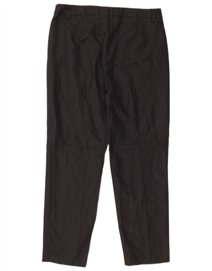 Pantaloni Chino Da Donna Benetton UK 12 Medi W32 L27 Poliestere Nero