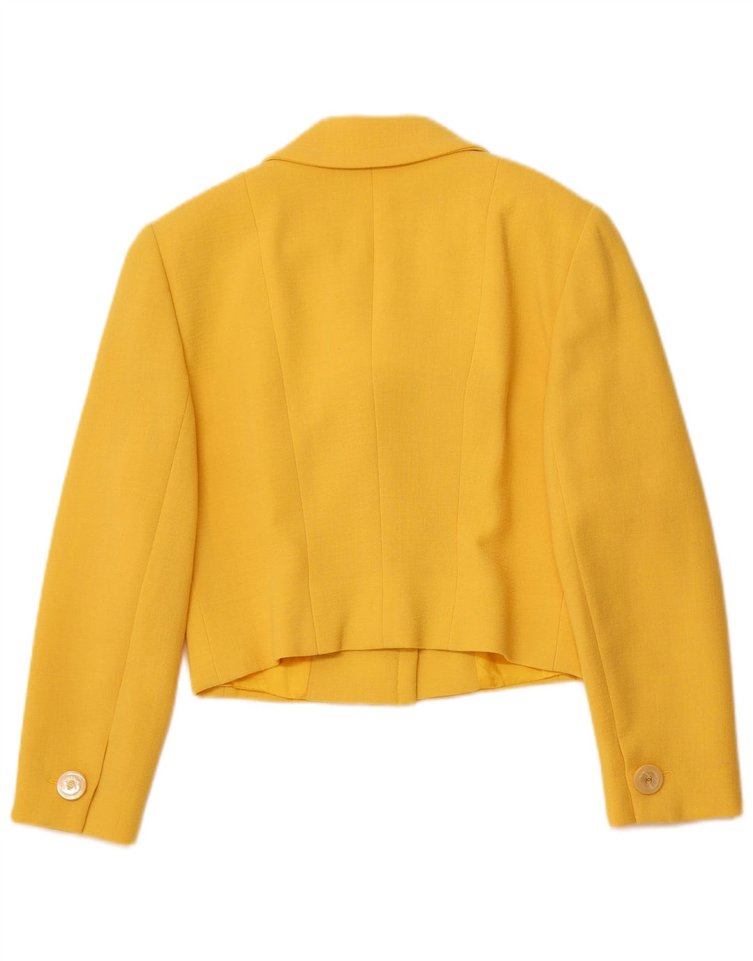 Set gonna da donna in 2 pezzi a 4 bottoni VINTAGE IT 44 medio W26 lana gialla