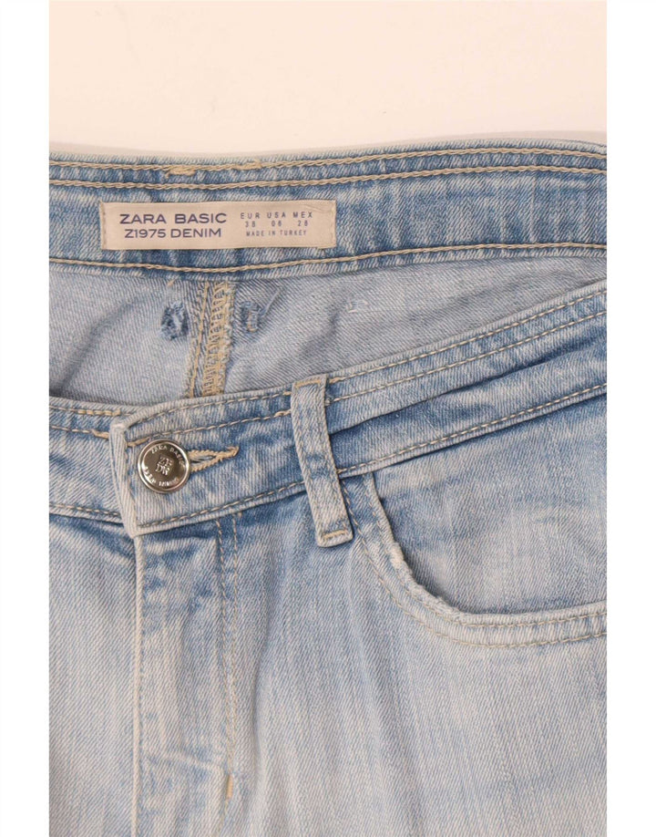 Jeans slim da donna Zara EU 38 Small W28 L27 Blu Colourblock