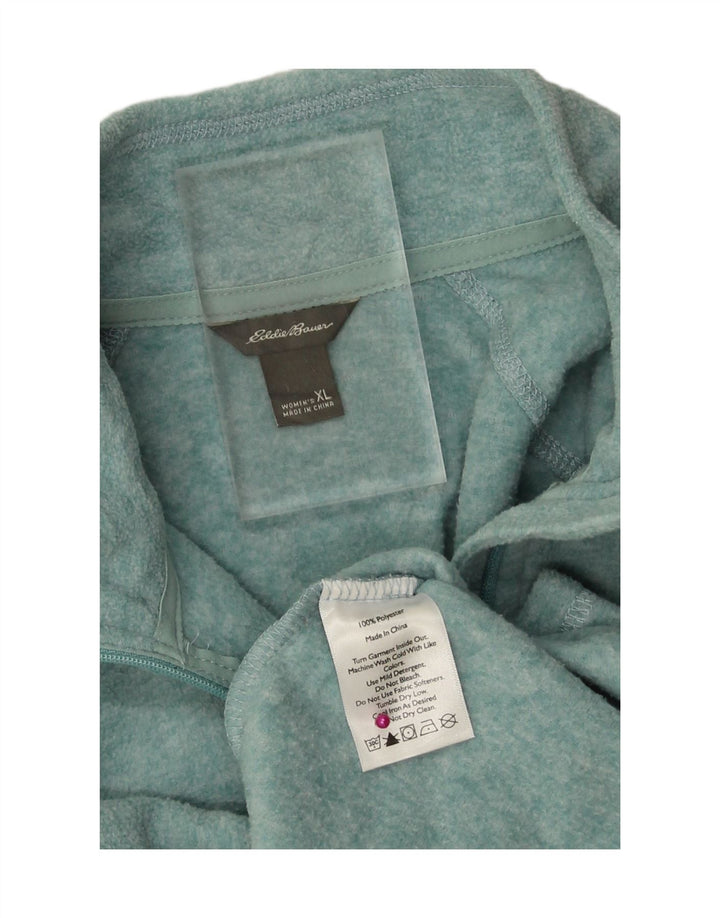 EDDIE BAUER Womens Zip Neck Fleece Jumper UK 18 XL Blue Polyester Vintage Eddie Bauer and Second-Hand Eddie Bauer from Messina Hembry 