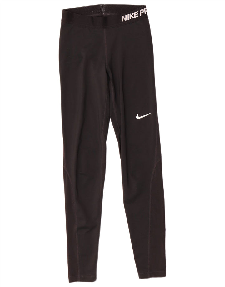 Leggings grafici Nike Dri Fit da donna UK 6 XS poliestere nero