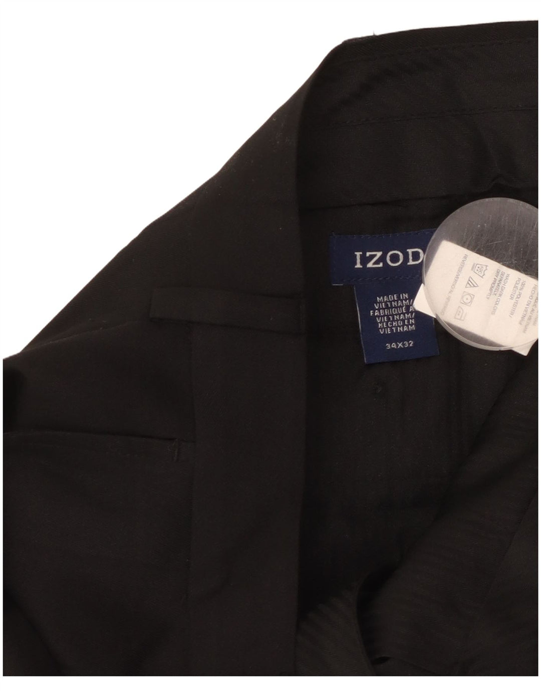 Pantaloni chino dritti da uomo Izod W34 L32 poliestere nero