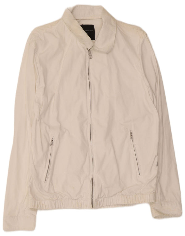 Giubbotto bomber da uomo Sergio Tacchini UK 40 grande cotone bianco